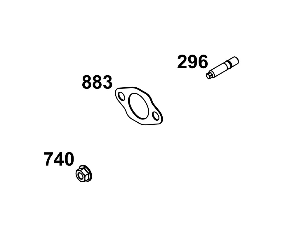 Exhaust Group Diagram and Parts List for 49E877-0019-B5 400000 - 699999 Briggs and Stratton Engine